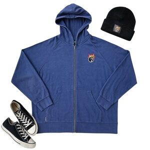 The Hundreds “Adam Bomb” Navy Blue Zip Up Hoodie Streetwear Men’s 2XL in GUC